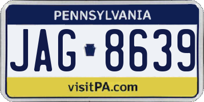 PA license plate JAG8639