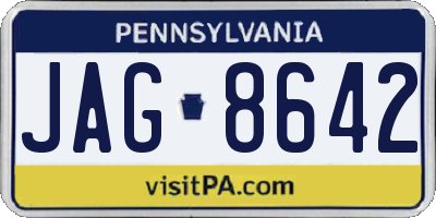 PA license plate JAG8642