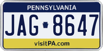 PA license plate JAG8647