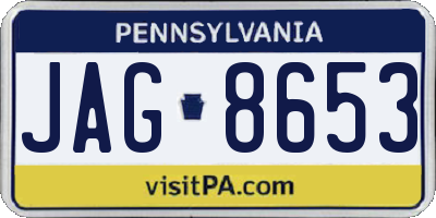 PA license plate JAG8653