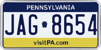 PA license plate JAG8654