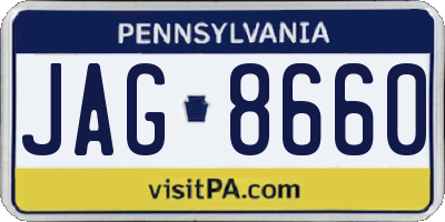 PA license plate JAG8660