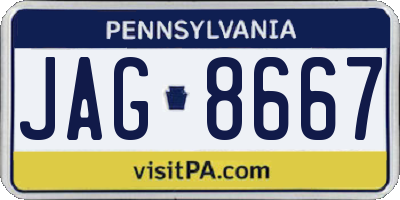 PA license plate JAG8667