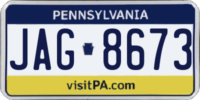 PA license plate JAG8673