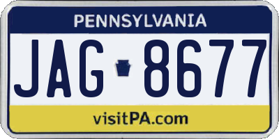 PA license plate JAG8677