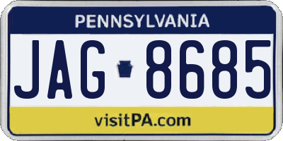 PA license plate JAG8685