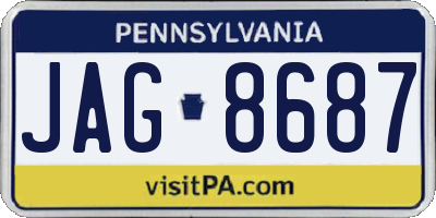 PA license plate JAG8687