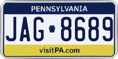 PA license plate JAG8689