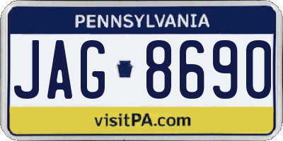 PA license plate JAG8690