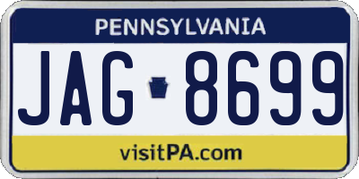 PA license plate JAG8699