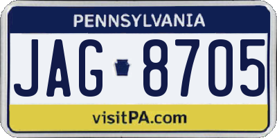 PA license plate JAG8705