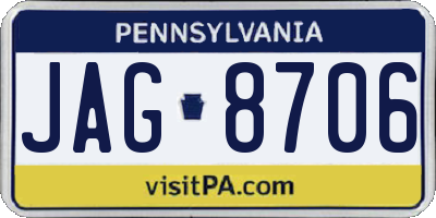 PA license plate JAG8706