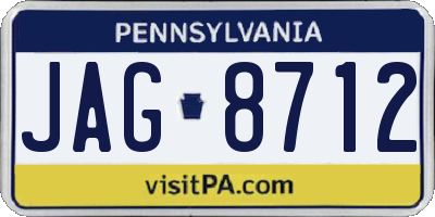 PA license plate JAG8712