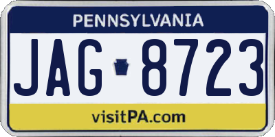 PA license plate JAG8723