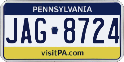 PA license plate JAG8724