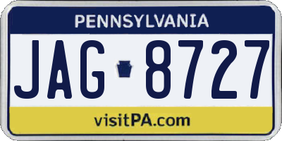 PA license plate JAG8727