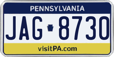 PA license plate JAG8730