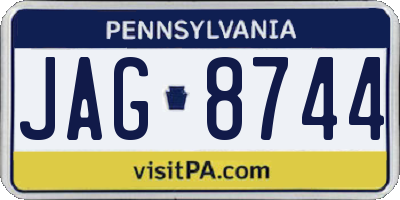 PA license plate JAG8744