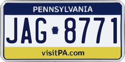 PA license plate JAG8771