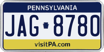PA license plate JAG8780