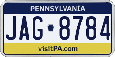 PA license plate JAG8784