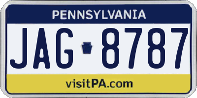PA license plate JAG8787