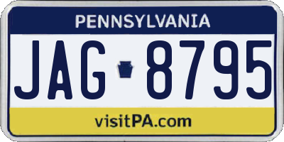 PA license plate JAG8795