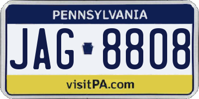 PA license plate JAG8808