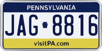 PA license plate JAG8816