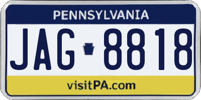 PA license plate JAG8818