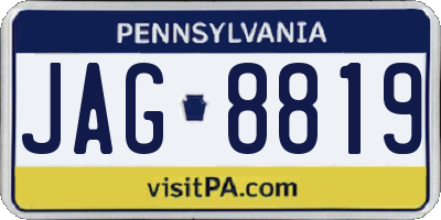 PA license plate JAG8819