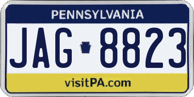 PA license plate JAG8823