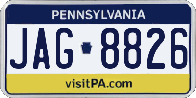 PA license plate JAG8826