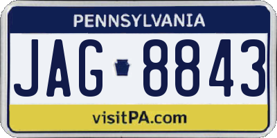 PA license plate JAG8843