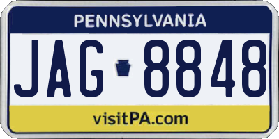 PA license plate JAG8848