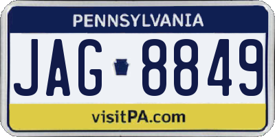 PA license plate JAG8849