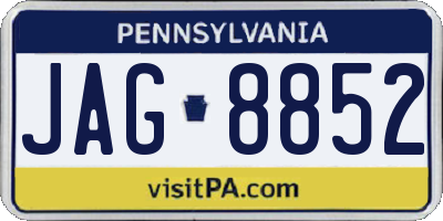 PA license plate JAG8852