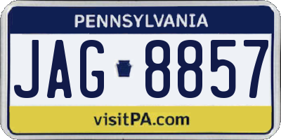 PA license plate JAG8857