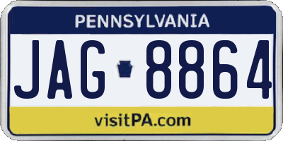 PA license plate JAG8864
