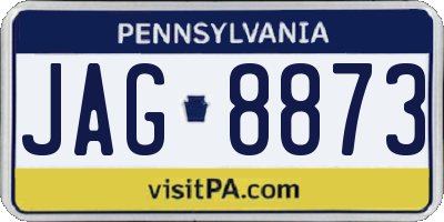 PA license plate JAG8873