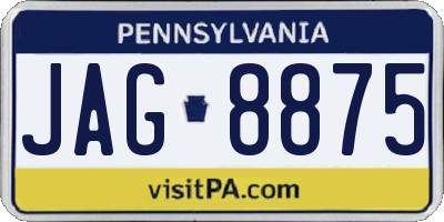 PA license plate JAG8875