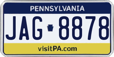 PA license plate JAG8878