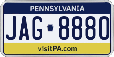 PA license plate JAG8880