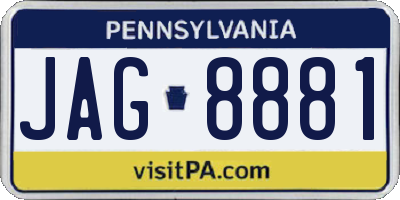 PA license plate JAG8881