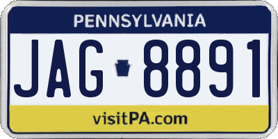 PA license plate JAG8891