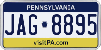 PA license plate JAG8895