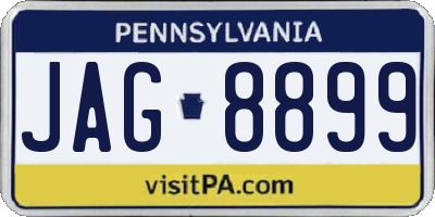 PA license plate JAG8899