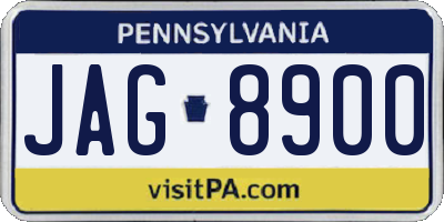 PA license plate JAG8900