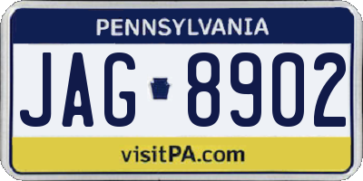 PA license plate JAG8902