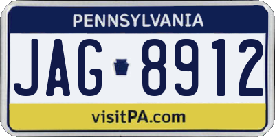 PA license plate JAG8912